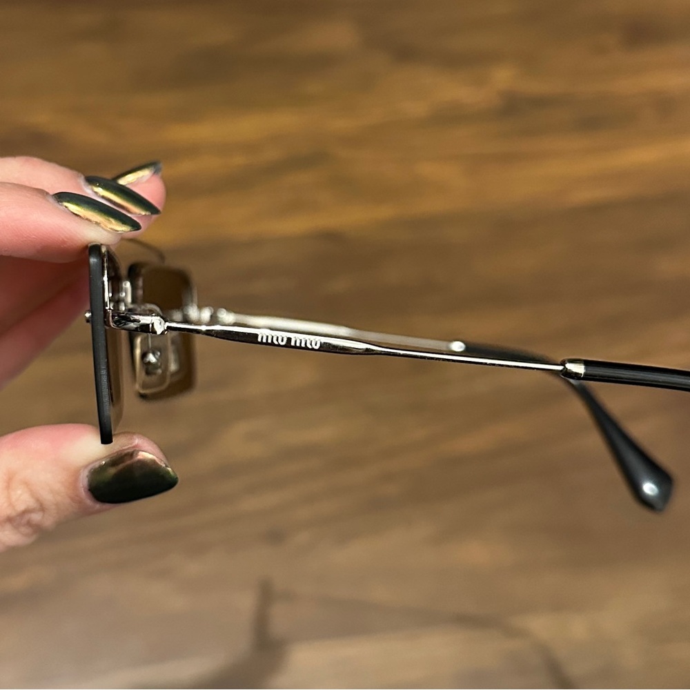 Miu Miu Brown Rectangular Sunglasses - image 2